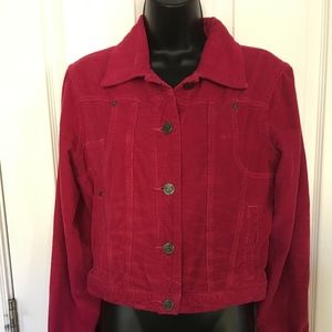 Fox Corduroy Jacket, Size Large, Magenta EUC E1